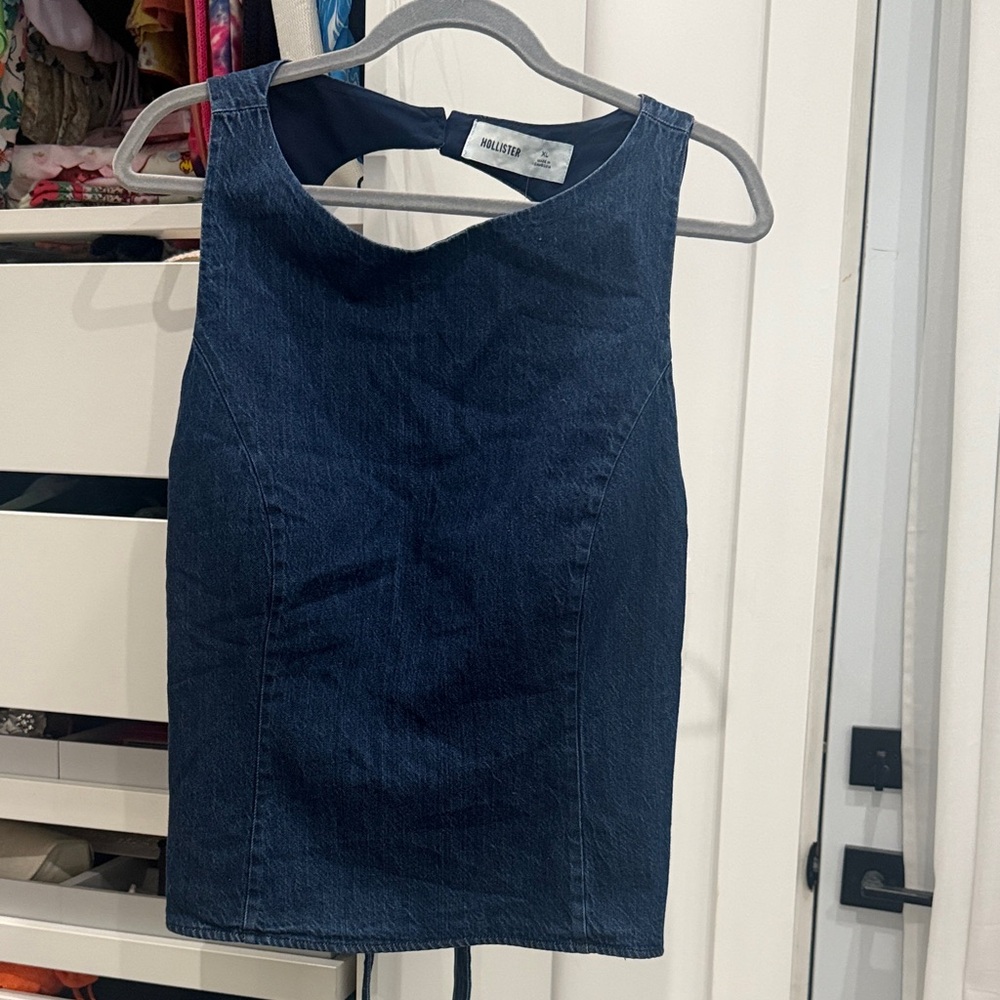 Hollister Navy Denim Top